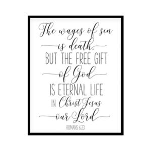 "Eternal Life, Romans 6:23" Bible Verse Poster Print