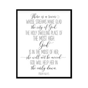 "God Is In The Midst Of Her, Psalm 46:4-5" Bible Verse Poster Print