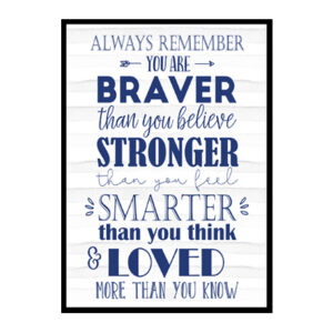 "Always Remember You Are Braver" Boys Nursery Poster Print