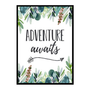 "Adventure Awaits" Boys Nursery Poster Print