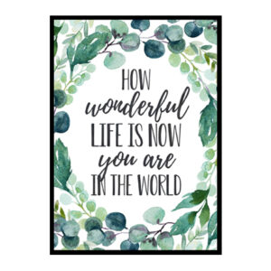 "How Wonderful Life Is Now You're In The World" Boys Nursery Poster Print