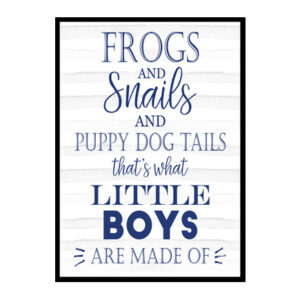"Frogs and Snails and Puppy Dog Tails" Boys Nursery Poster Print