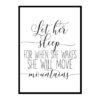 "Let Her Sleep For When She Wakes She Will Move Mountains" Girls Quote Poster Print