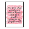 "Here Sleeps a Girl With a Head Full of Magical Dreams" Girls Quote Poster Print