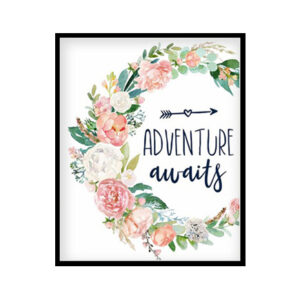 "Adventure Awaits" Girls Room Poster Print