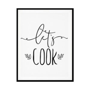 "Let's Cook" Kitchen Wall Art Poster Print