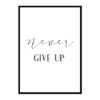 "Never Give Up" Motivational Quote Poster Print