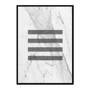 Geometric Black and White Stripes Minimalist Modern Art Poster Print