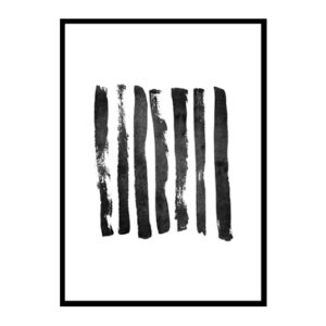 Black Paint Strokes Art Minimalist Modern Art Poster Print