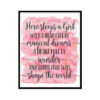 "Here Sleeps a Girl With a Head Full of Magical Dreams" Childrens Nursery Room Poster Print