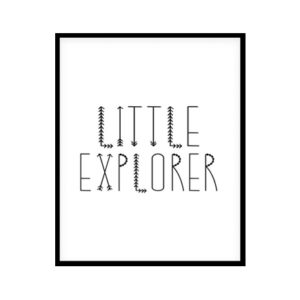 "Little Explorer" Childrens Nursery Room Poster Print