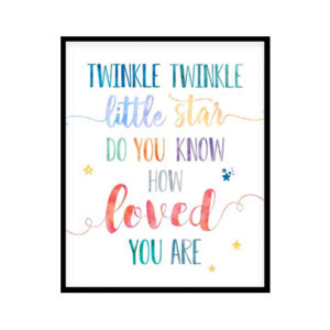 "Twinkle Twinkle Little Star" Childrens Nursery Room Poster Print