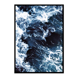Dark Blue Sea Waves Ocean, Sea, Beach Poster Print
