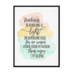 "Kindness Is Igniting A Light" Quote Art Poster Print