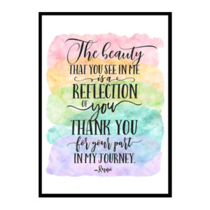 "The Beauty You See in Me Is a Reflection of You" Quote Art Poster Print