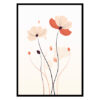 Poppies Line Art Posters Poppy Flowers, Flower Wall Art Decor Print