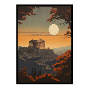 Captivating City Athens Parthenon View Digital Art Instant  for Chic Home Decor Trendy Poster