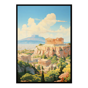 Cityscape Dreams Athens Parthenon Digital Art Home Decor Art Print Instant Poster Elegance
