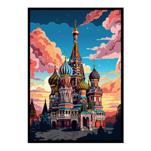 Modern City View Moscow Cathedral Digital Art  Now for Sleek Home Decor Stunning Poster Print