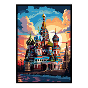 Cityscape Serenity Moscow Cathedral Digital Art Urban Home Decor Art Print Instant Poster Joy