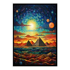 View Vibes Pyramids of Giza Spectacular Digital Art Contemporary Home Decor Poster Print