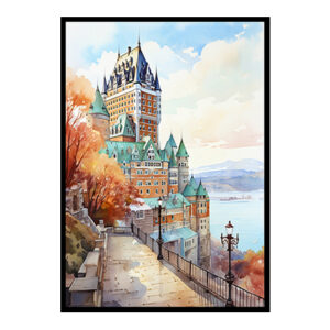 Cityscape Dreams Digital Art Home Decor Art Print -Quebec City Château Frontenac