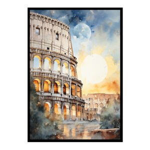 Roman Colosseum in Rome City View Digital Art, Contemporary Home Decor Art Print Poster