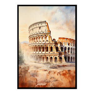 Dazzling City View Digital Art  Roman Colosseum Art Print Home Decor Poster Bliss