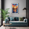 City View Digital Art,Sydney with Opera House and Harbour Bridge Home Decor Poster Print Delight