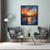 City View Digital Art,Sydney with Opera House and Harbour Bridge Home Decor Poster Print Delight