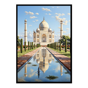 City Lights Digital Art Mesmerizing India Taj Mahal City View Home Decor Poster Print