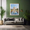 City Lights Digital Art Mesmerizing India Taj Mahal City View Home Decor Poster Print