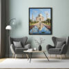 City Lights Digital Art Mesmerizing India Taj Mahal City View Home Decor Poster Print