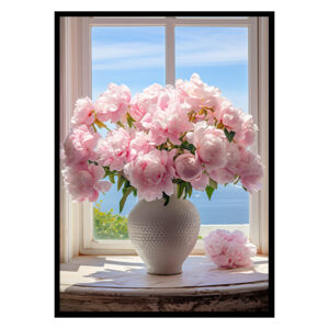 Peony Floral Prints  Vase of Peonies, Flower Wall Art Decor Print