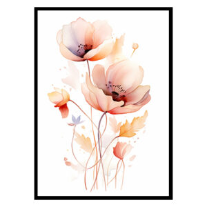 Floral Colorful Flower Art , Flower Wall Art Decor Print Poster