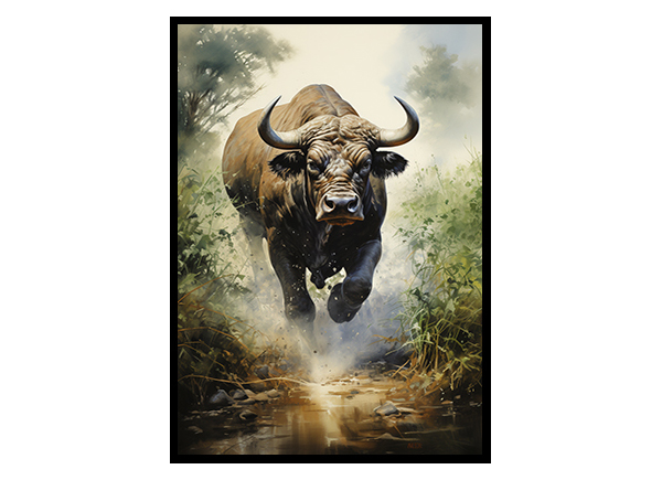 Jungle Dominance: African Buffalo Safari Posters, Animal Print Poster