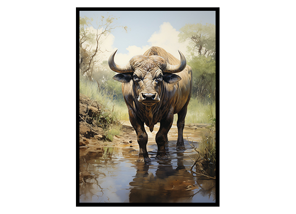 African Buffalo Majesty, Safari Art Prints for Walls, Animal Print Poster