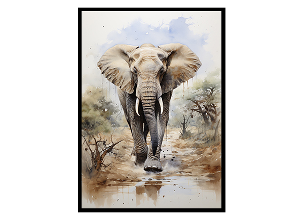 Elephant Safari Art Posters, Jungle Art, Safari Animal, Elephant Poster Print