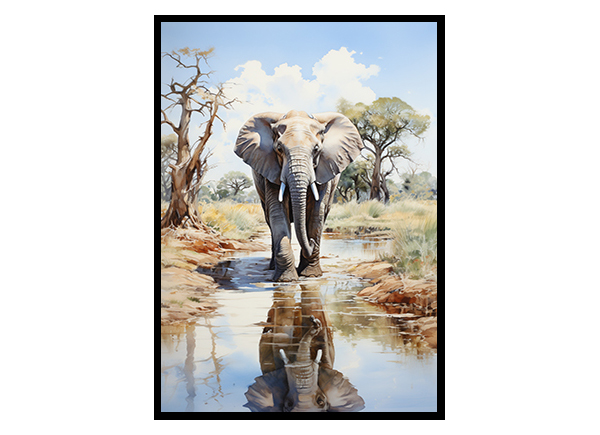 Into the Wild, Elephant Safari Animal, Wildlife Art Decor, Elephant Print Poster