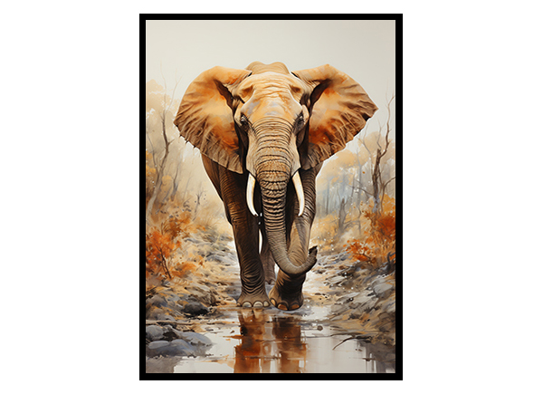 Safari Sovereignty Elephant Art Posters, Wildlife Art Decor, Elephant Print