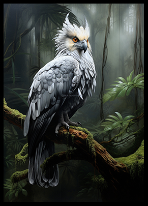 Harpy Eagle Bird Print Tropical Jungle Birds Art Print Bird Poster Wall Decor