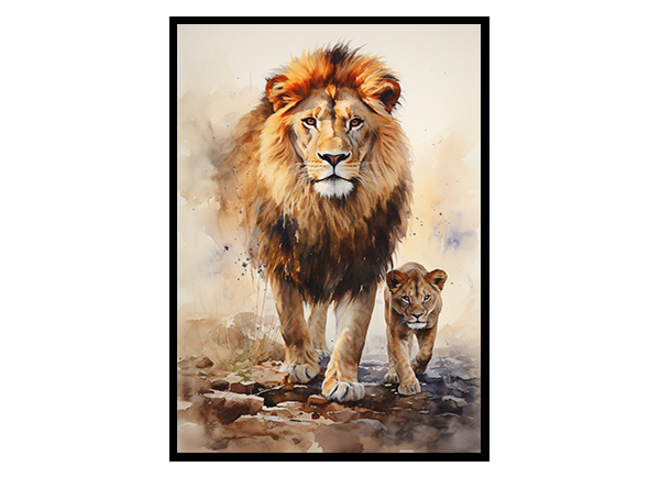 Captivating Lions: Safari Posters, Safari Animal, Wildlife Art Poster Print