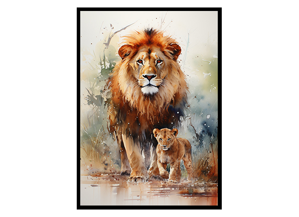 Lion Majesty Safari Art Prints, Jungle Print Wildlife Art Decor, Lion Print Poster