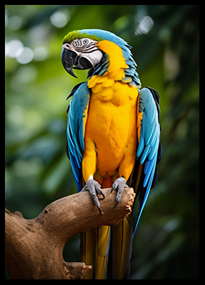 Macaw Parrot Exotic Jungle Bird Poster Wall Art Print Tropical Bird Print