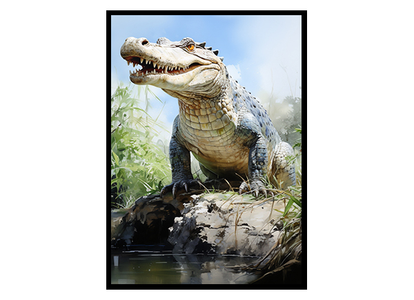 Safari Crocs Unleashed: Art Printsl, Jungle Poster,  Wildlife Art, Croc Art Print