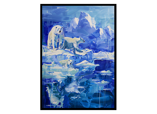 Arctic Adventure with Polar Bears Wall Art Decor Poster Print
