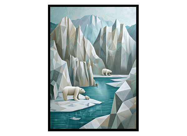 Polar Bears in Arctic Splendor Wall Art Decor Poster Print