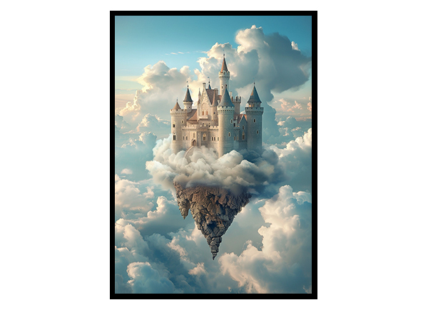 Enchanting Castle in the Clouds Wall Art Decor Poster Print