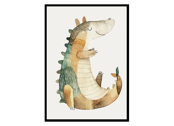 Nursery Art Illustration for a Crocodile Wall Art Decor Poster Print