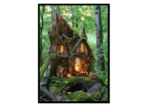 Fairy House in the Forest Wall Art Decor Poster Print